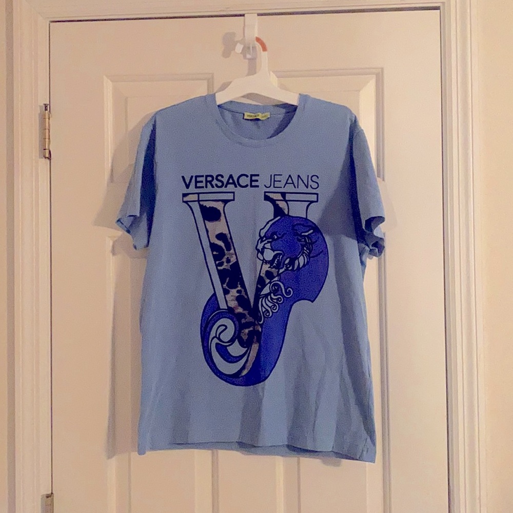😎Men’s T-shirt light blue Versace Jeans
